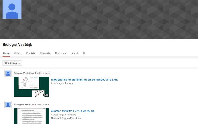 YouTube Biologie Vestdijk